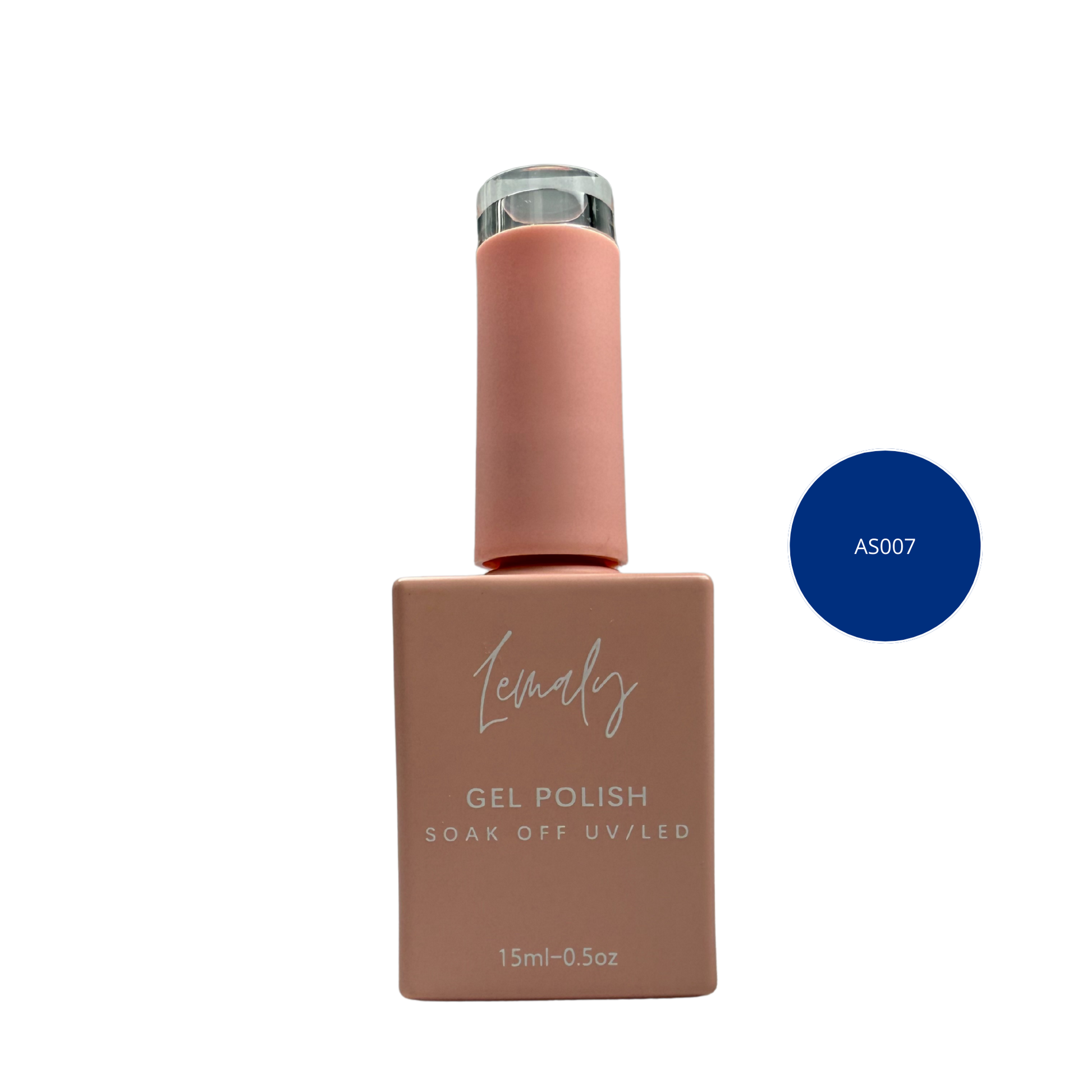 Lemaly Vernis Gel SOAK OFF 15ml packaging, high-performance Shellac for intense shine and easy removal, color code AS007