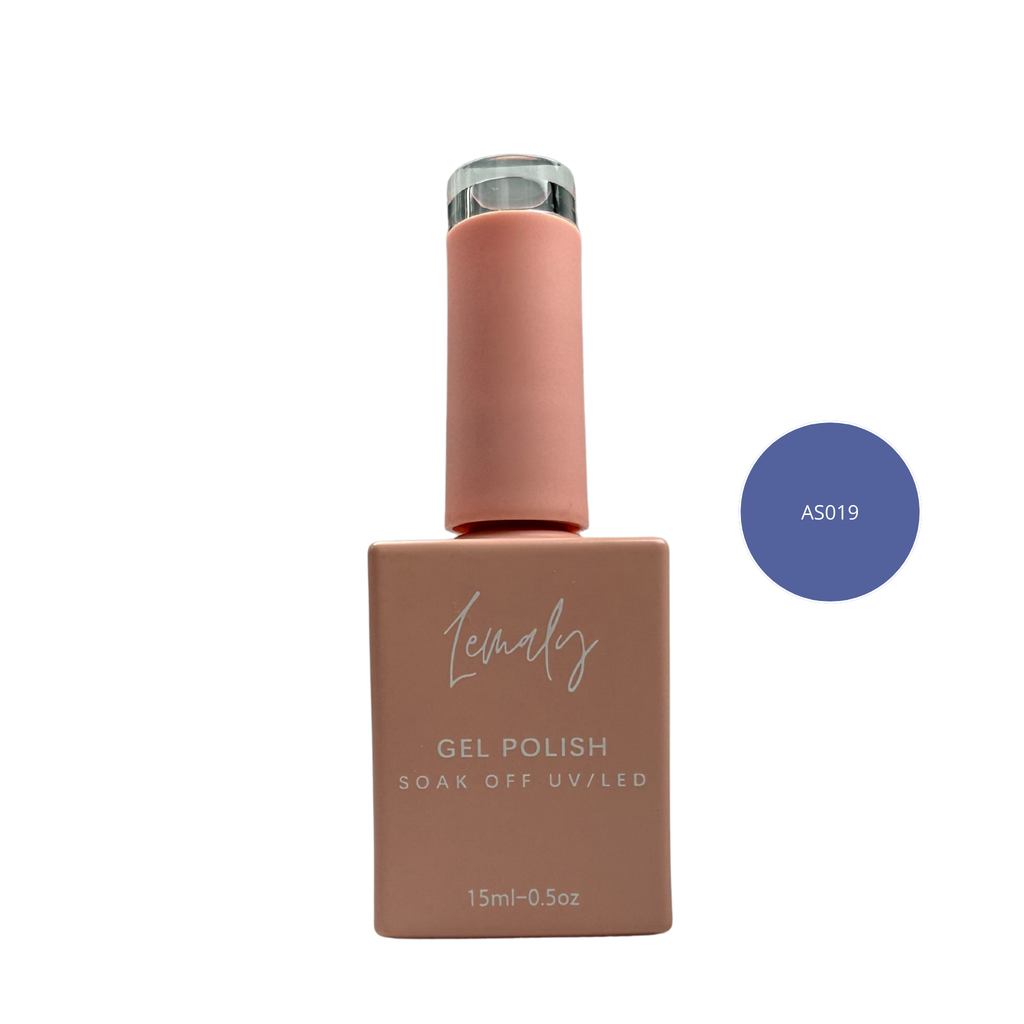 Lemaly Vernis Gel SOAK OFF 15ml, Shellac AS019, UV/LED polish with intense shine and professional quality.