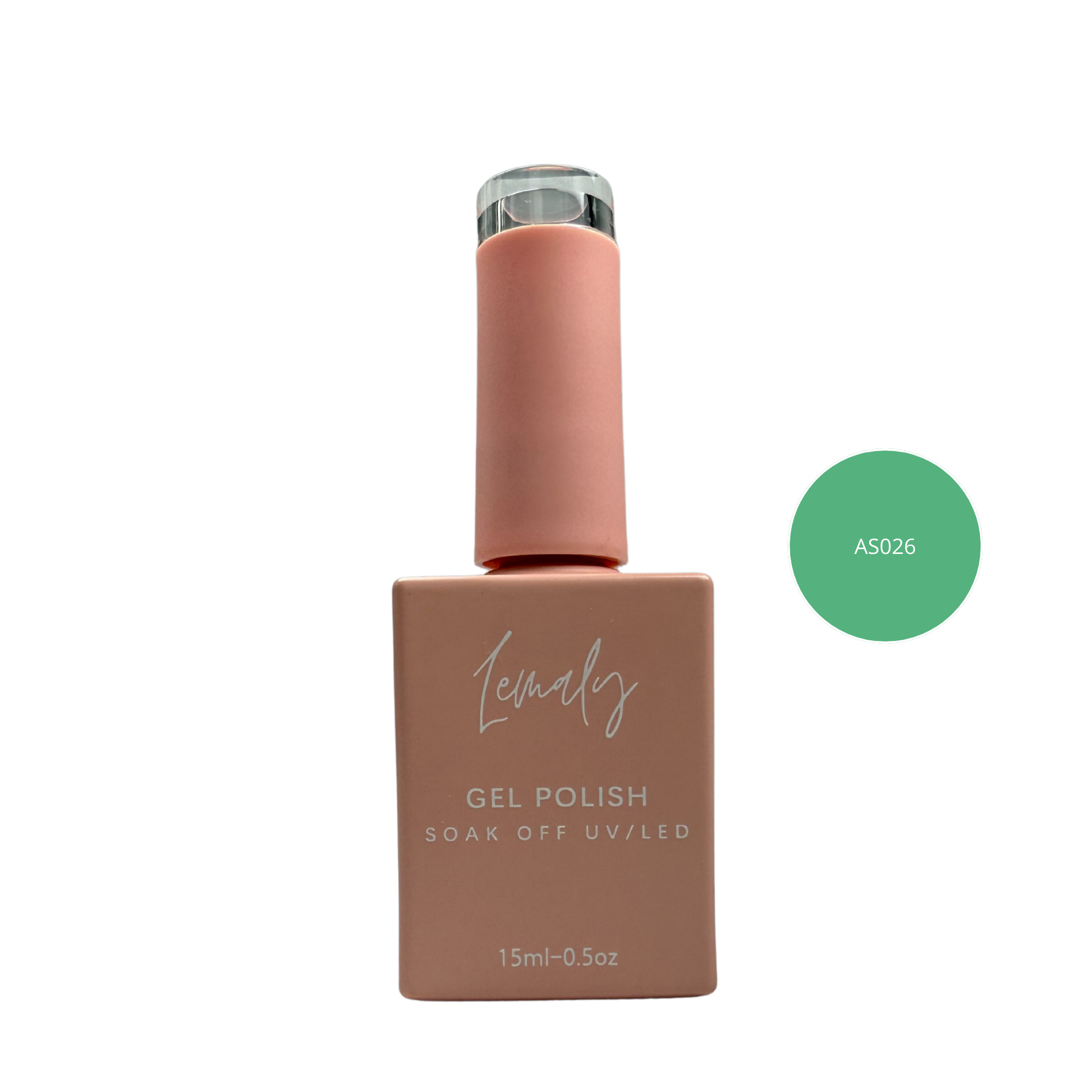 Lemaly Vernis Gel SOAK OFF 15ml bottle in peach, part of Collection 2025, offering professional shine and easy application.