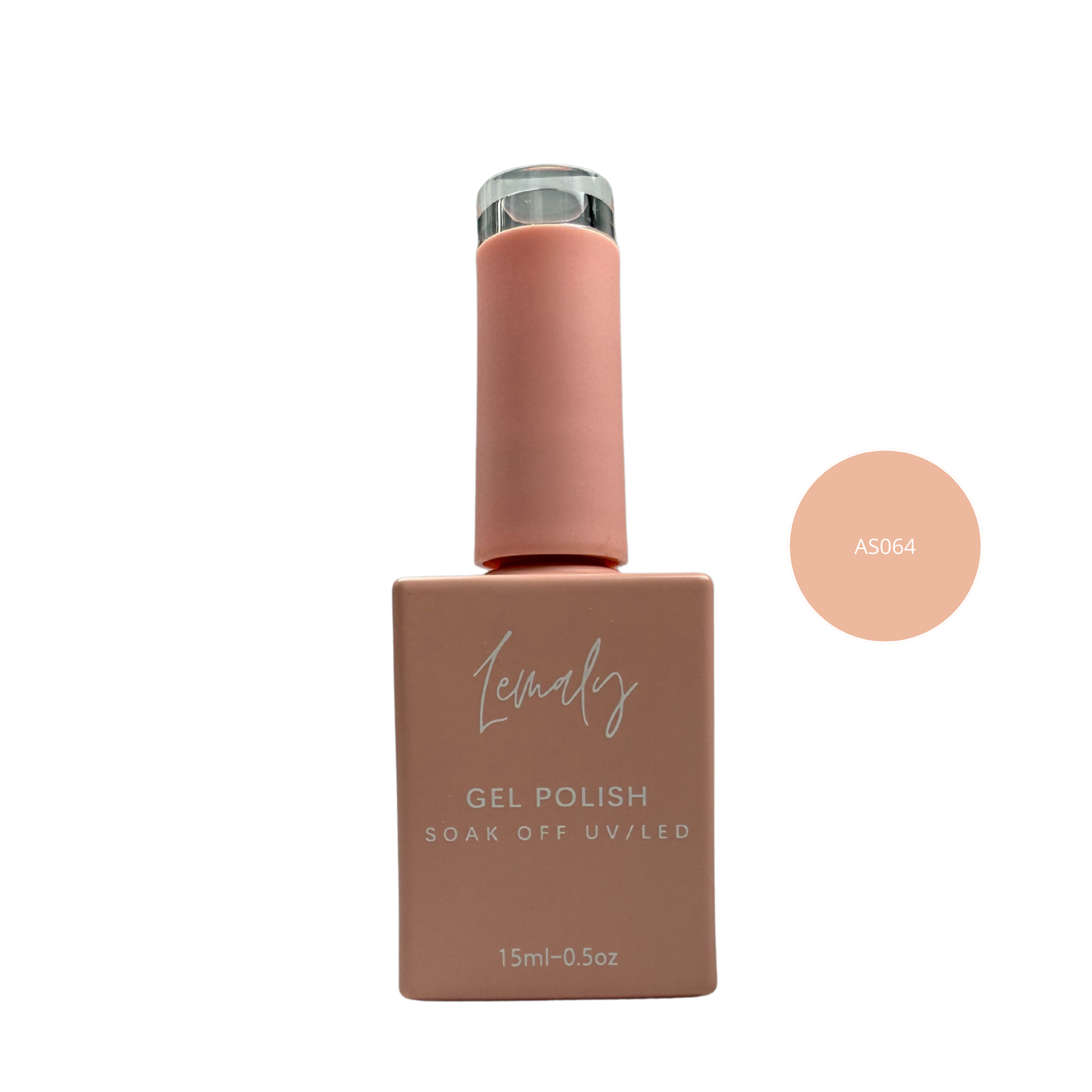 Lemaly Soak Off Gel Polish 15ml in AS064 shade, nail polish offering high gloss and easy application.