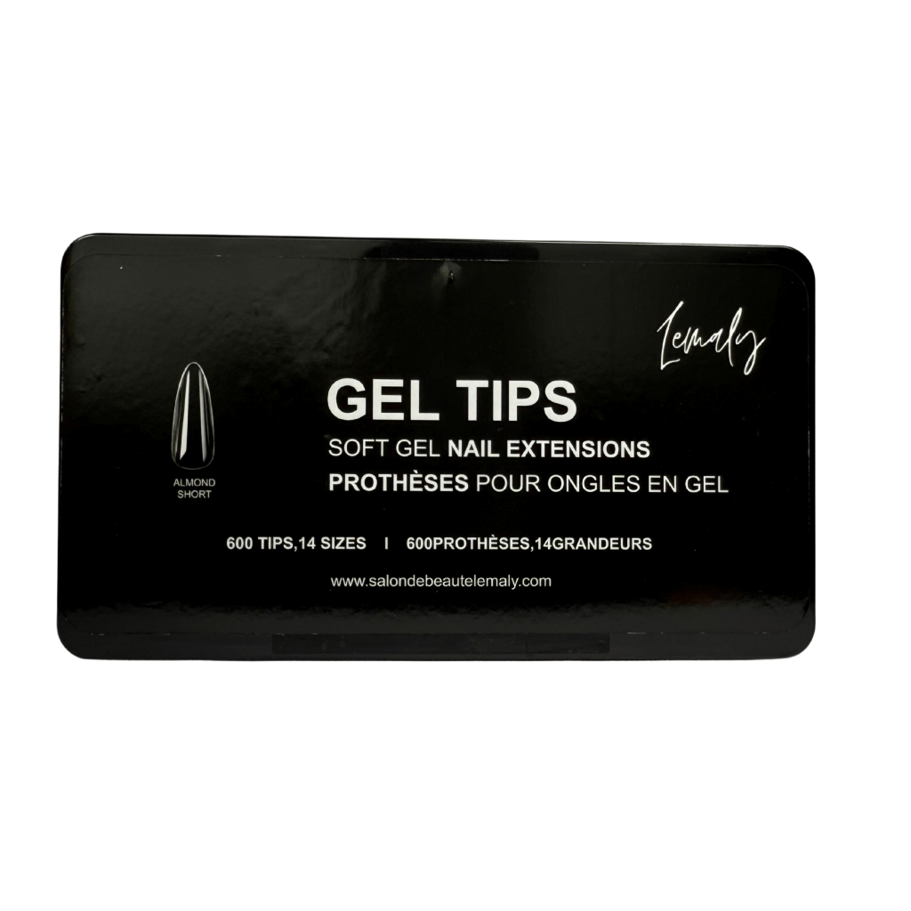 Prothèses Gel-X de Lemaly, extensions d'ongles en gel professionnel, 600 faux ongles, 14 tailles, style et confort inégalés.
