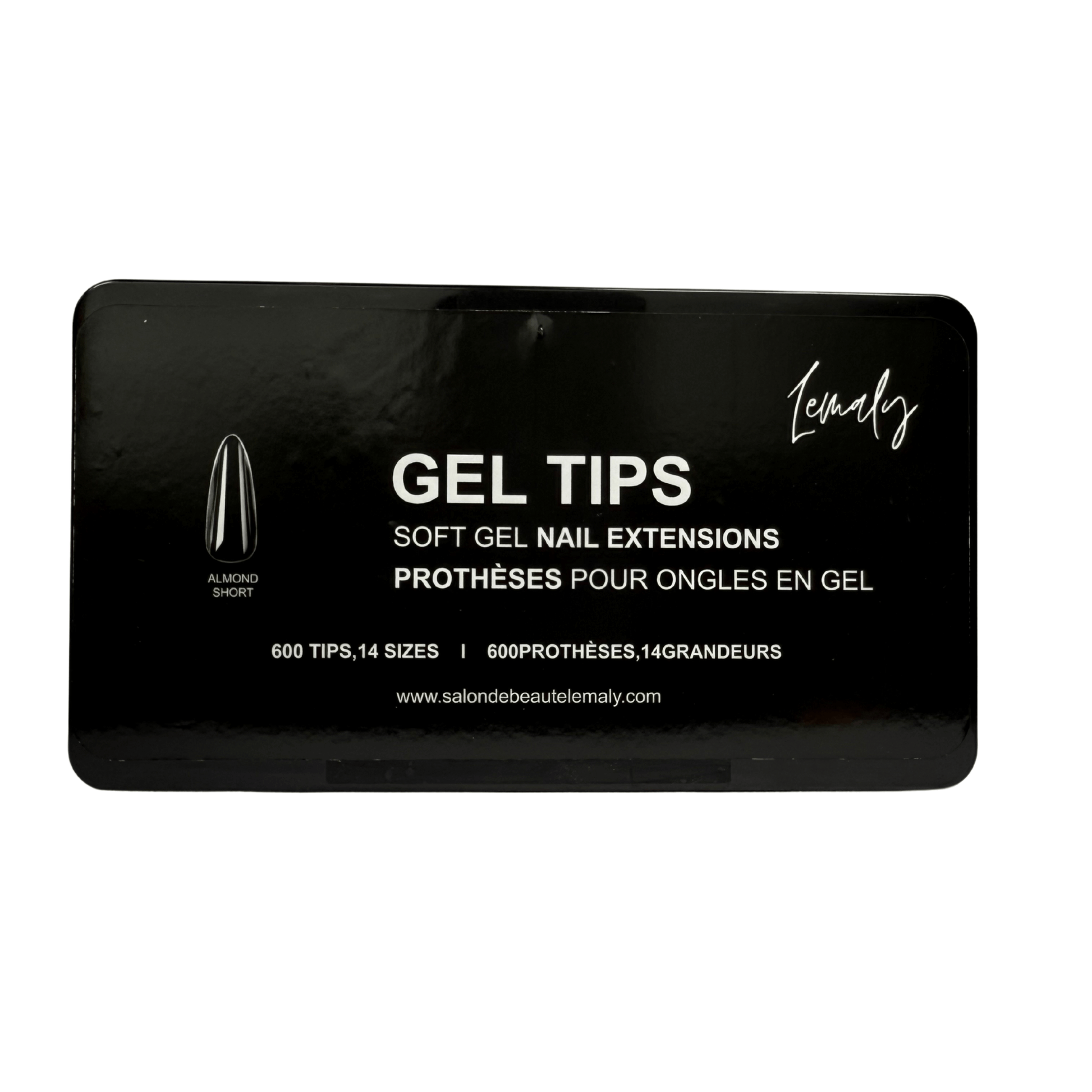 Prothèses Gel-X de Lemaly, extensions d'ongles en gel professionnel, 600 faux ongles, 14 tailles, style et confort inégalés.